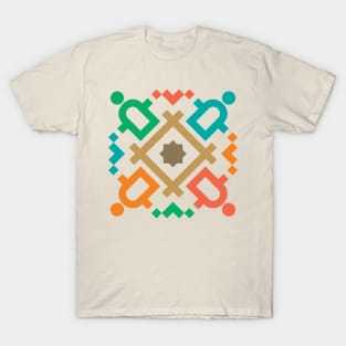 Group of People Abstract Pattern Social Boutique Art Pattern T-Shirt